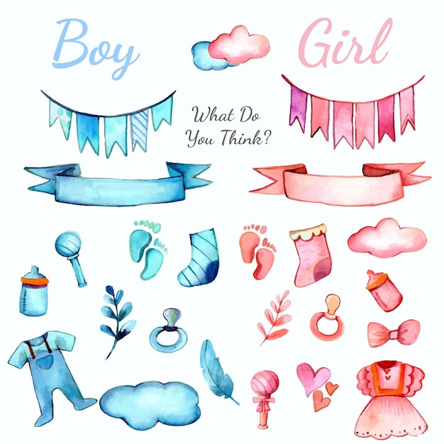 Hand painted gender reveal party concept