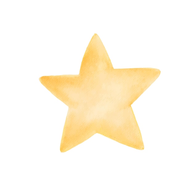 Hand painted gold watercolor simple star