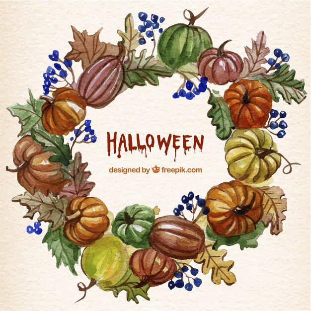 Hand painted halloween wreath