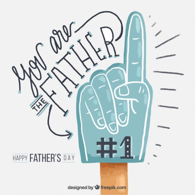 Vector hand painted hand father's day greetings