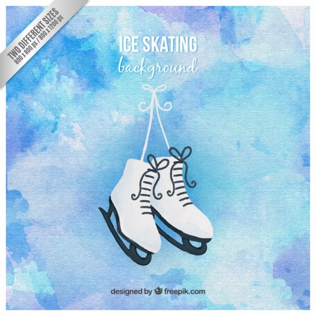 Hand painted ice skating background