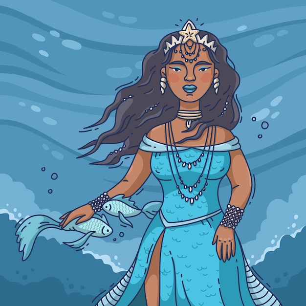 hand painted iemanja illustration