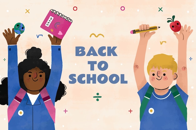 Hand painted illustration for back to school season