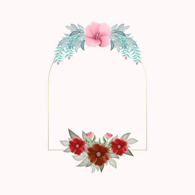 Hand painted lovely spring floral frame