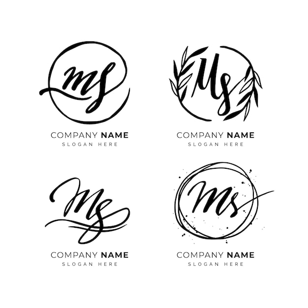 Hand painted ms logos set