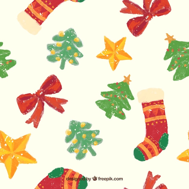 Hand painted nice christmas pattern