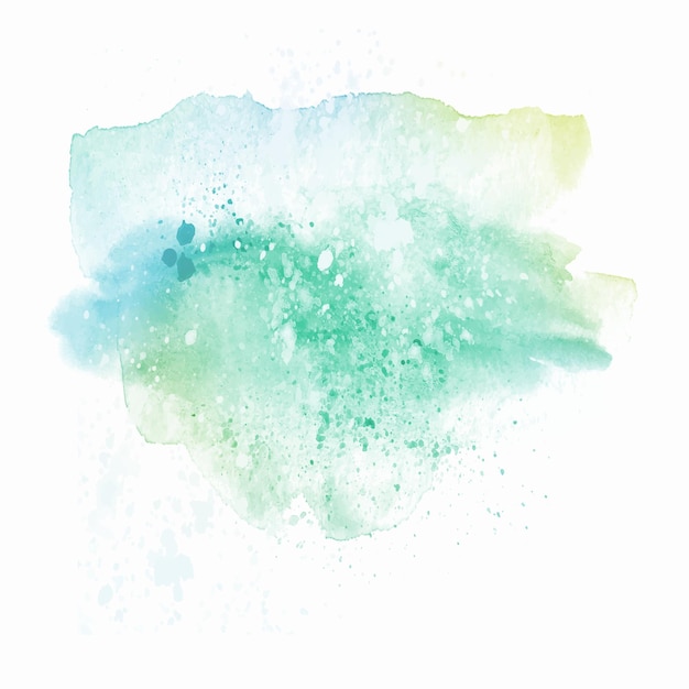 Vector hand painted pastel blue and green watercolour splatter design