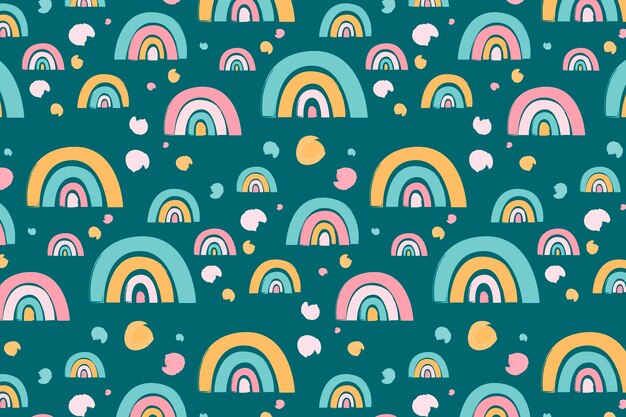 Hand painted rainbow pattern design