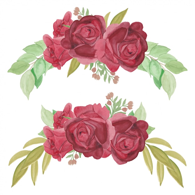 Hand painted rose flower curve arrangement set