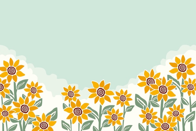 Hand painted sunflower background