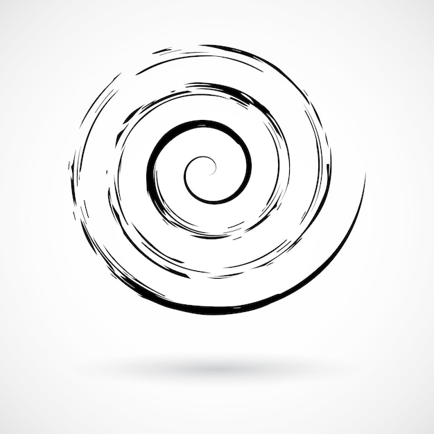 Vector hand painted swirl symbol isolated on white background