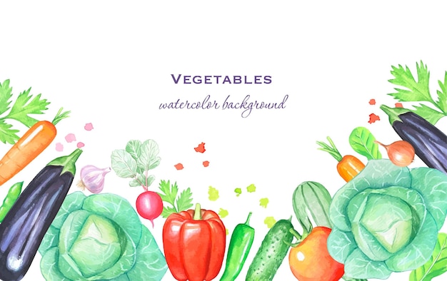 Hand painted vegetables background