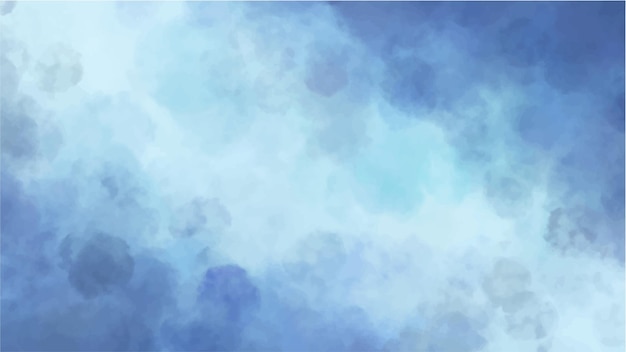 Vector hand painted watercolor abstract blue background