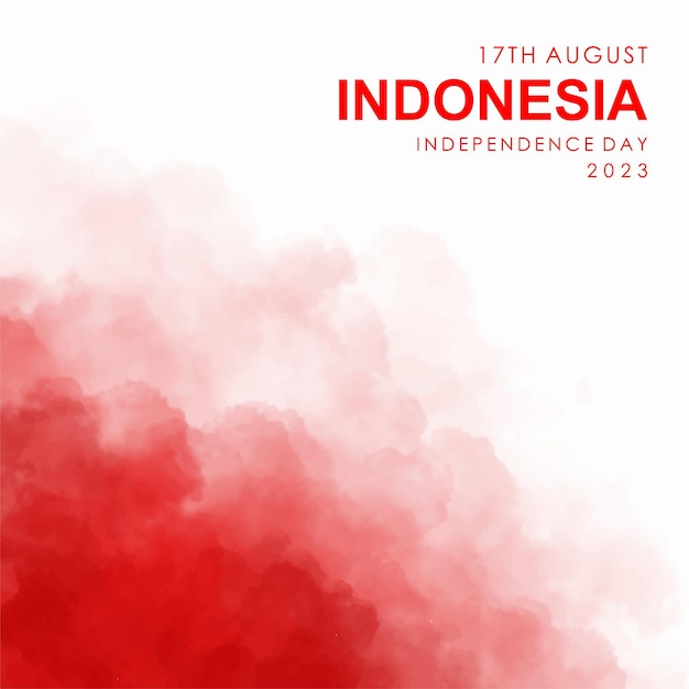 Hand painted watercolor background of indonesia independence day