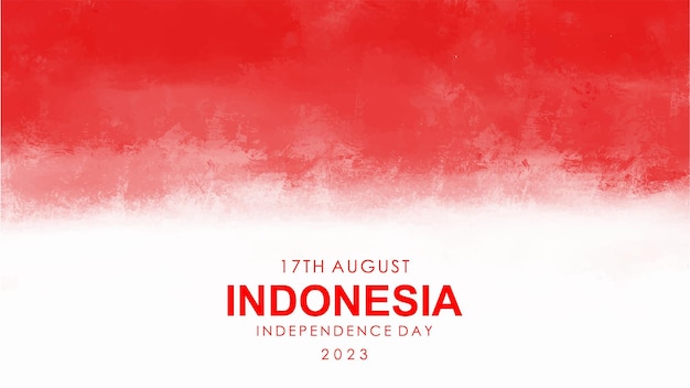 Hand painted watercolor background of indonesia independence day