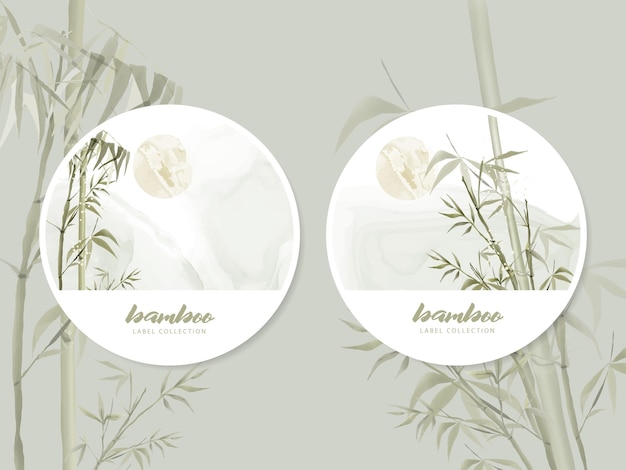 hand painted watercolor bamboo label collection