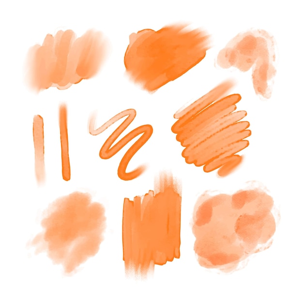 Vector hand painted watercolor brush strokes collection