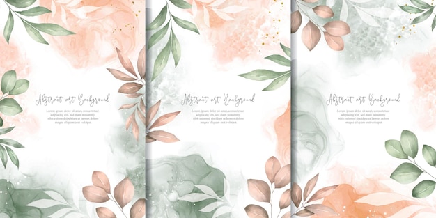 Hand painted watercolor floral background collection