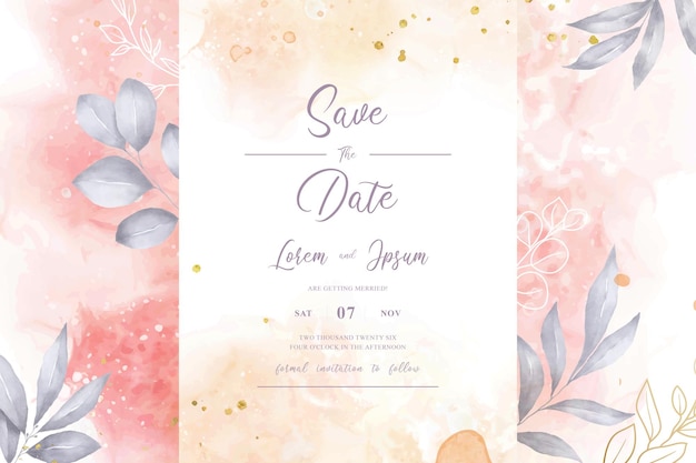 Vector hand painted watercolor floral background