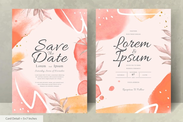 Hand Painted Watercolor Floral Wedding Invitation Template