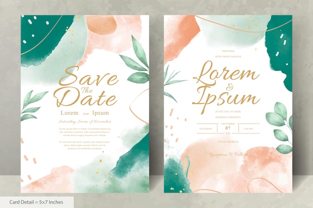 Hand Painted Watercolor Floral Wedding Invitation Template