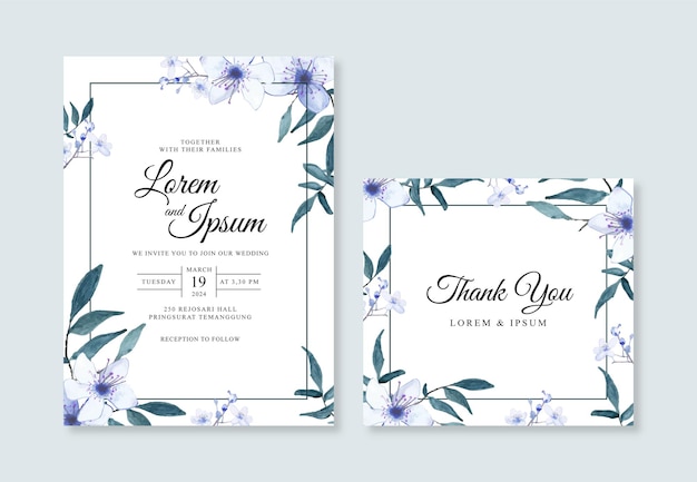 Hand painted watercolor floral for wedding invitation