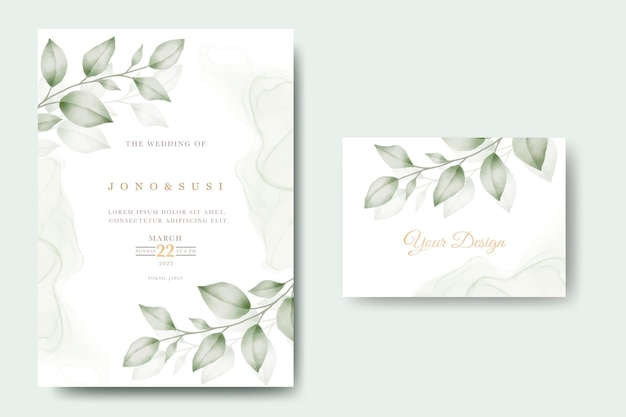 Hand painted watercolor floral wedding invitation
