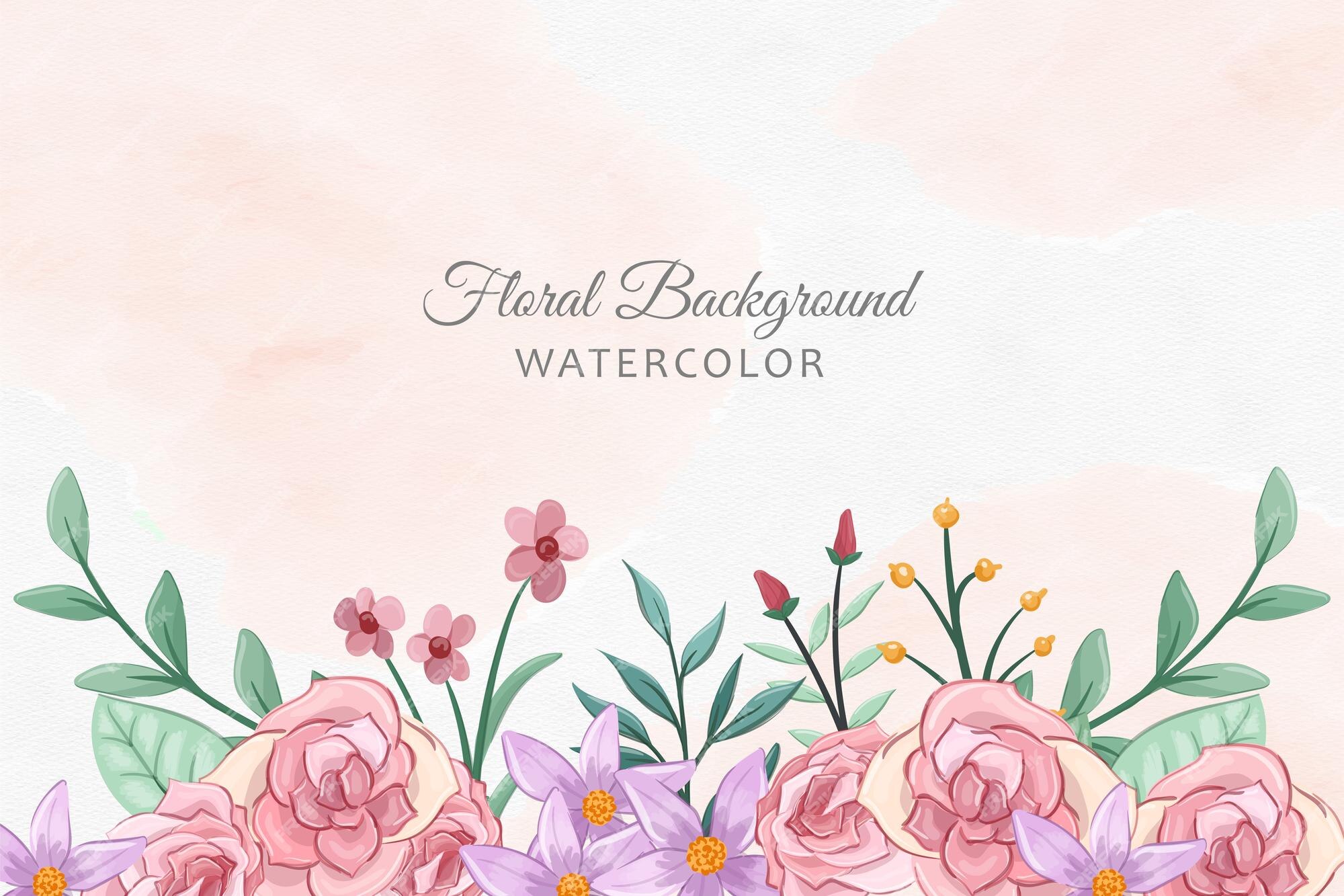 Premium Vector | Hand painted watercolor flower background Premium Vector | Hand painted watercolor flower background
