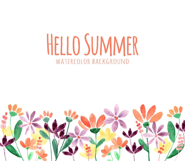 Vector hand painted watercolor of flower background