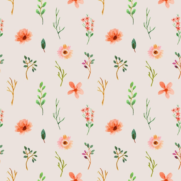 Hand painted watercolor flowers pattern