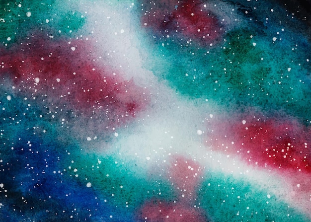 Vector hand painted watercolor galaxy background with stars