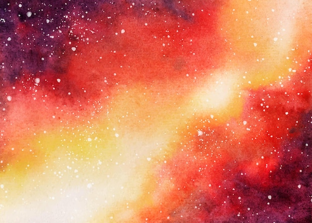 Hand painted watercolor galaxy background with stars