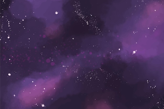 Hand painted watercolor galaxy background