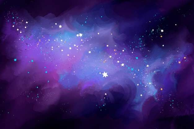 Hand painted watercolor galaxy background