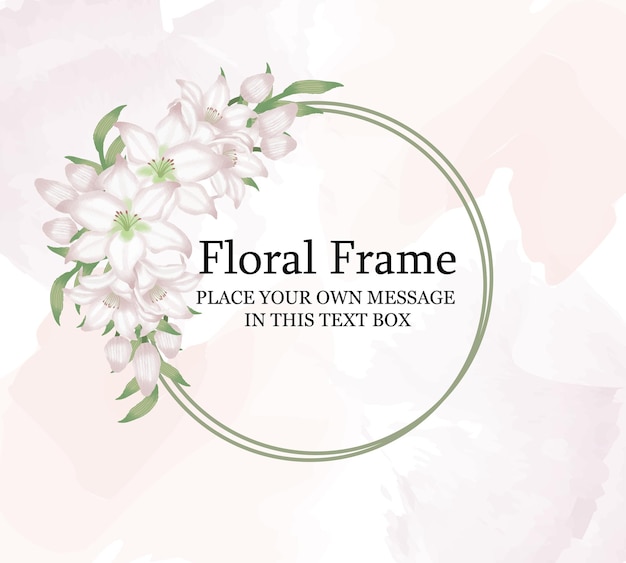 Hand painted watercolor lily floral frame