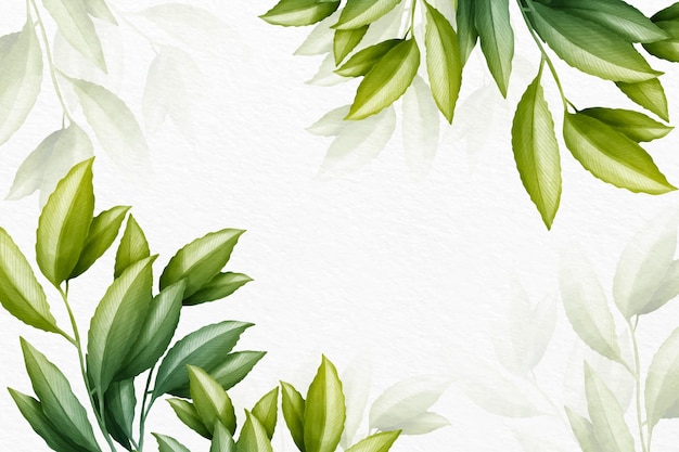 Hand painted watercolor nature background with empty space