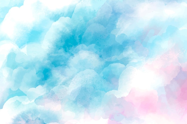 Vector hand painted watercolor pastel sky background