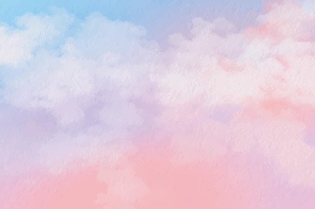 Hand painted watercolor pastel sky background