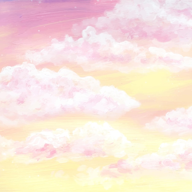 Vector hand painted watercolor pastel sky background