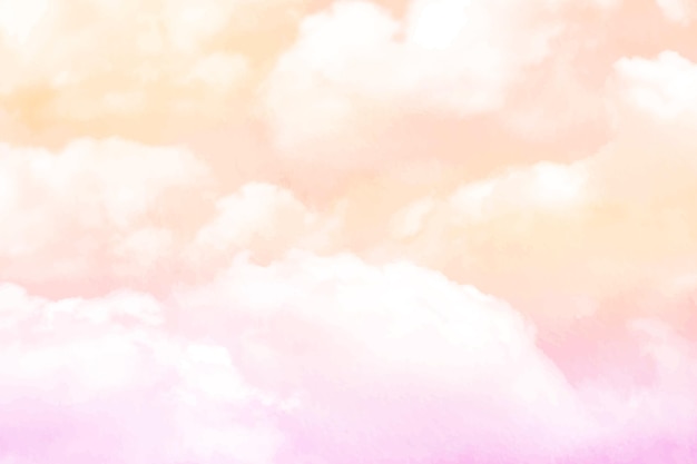 Vector hand painted watercolor pastel sky background