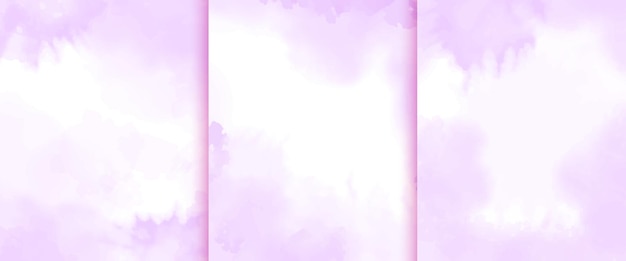 手描きの水彩紫の背景コレクション