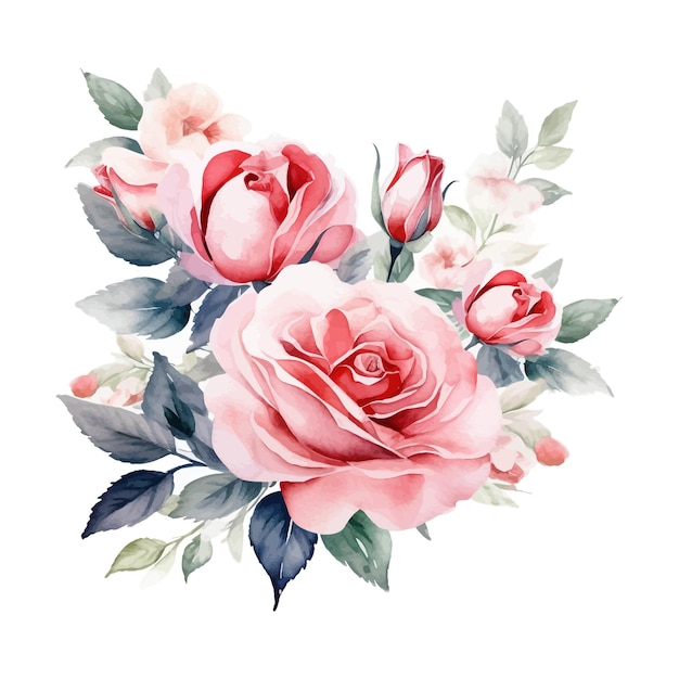 Premium Vector | Hand painted watercolor roses clipart