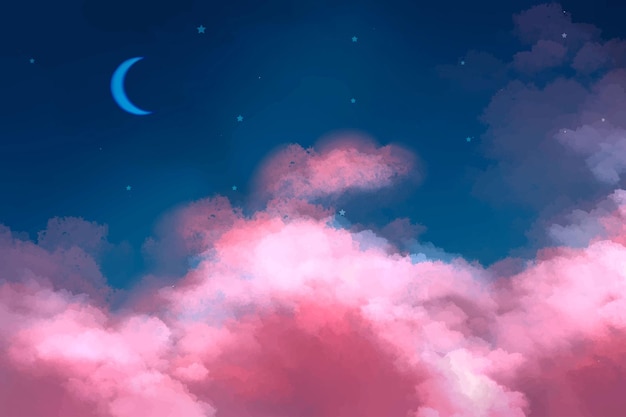 Ручная роспись акварелью небо облака фон с пастельных тонов