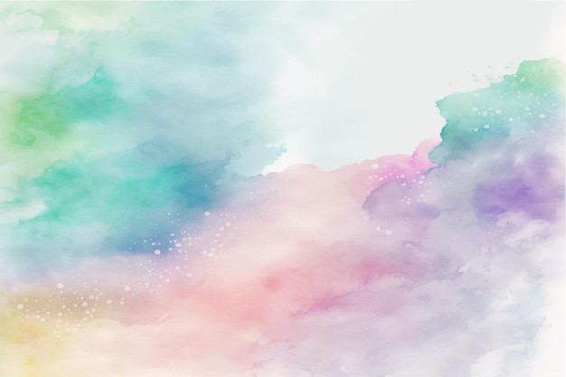 Vector hand painted watercolor sky cloud background with a pastel colored