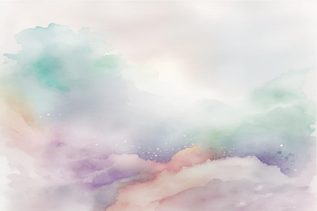 Hand painted watercolor sky cloud background with a pastel colored