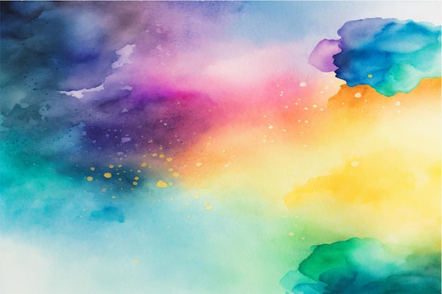 Hand painted watercolor sky cloud background with a pastel colored