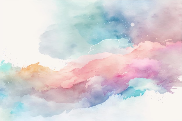Fondo della nuvola del cielo dell'acquerello dipinto a mano con un pastello colorato