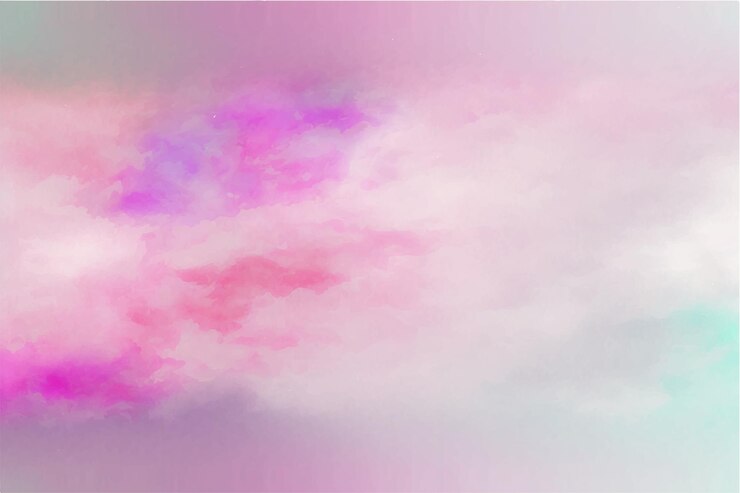 Vector hand painted watercolor sky cloud background with a pastel colored