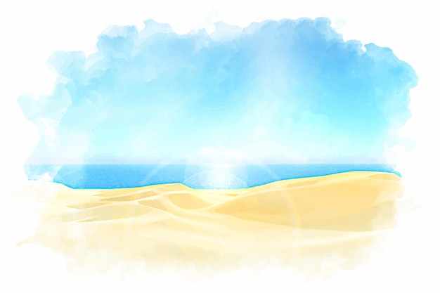 Vector hand painted watercolor summer background