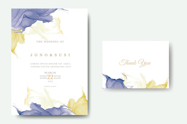 Hand painted watercolor  wedding invitation Card